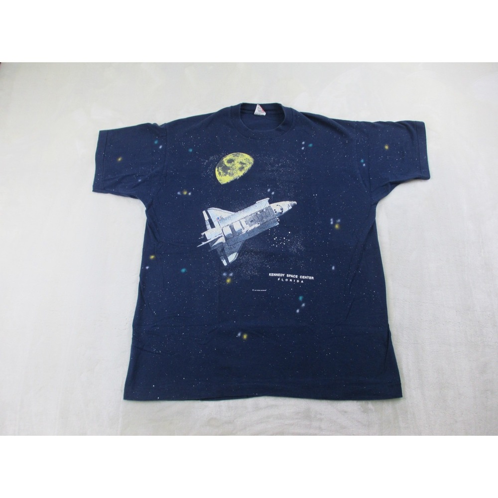 VINTAGE Kennedy Space Center Shirt Mens XL Blue Space Universe USA 1994*